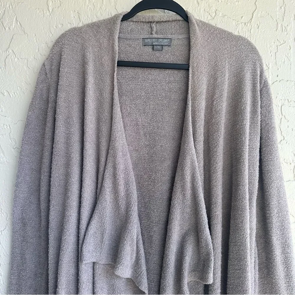 BAREFOOT DREAMS Sweater‎ Cardigan Women L/XL Bamboo Chic Lite Knit Beige